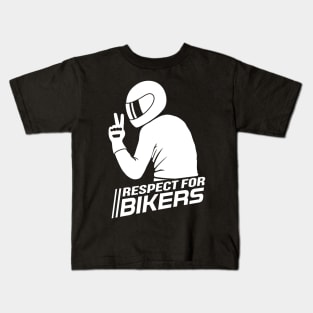 Respect for Bikers (white) Kids T-Shirt